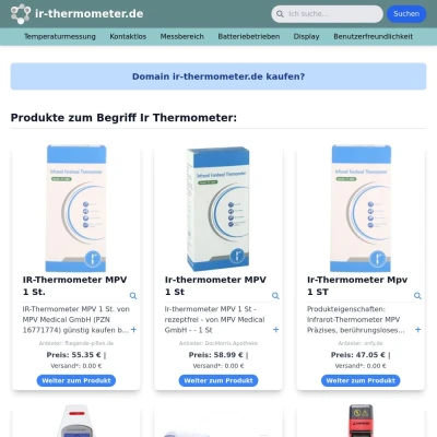 Screenshot ir-thermometer.de