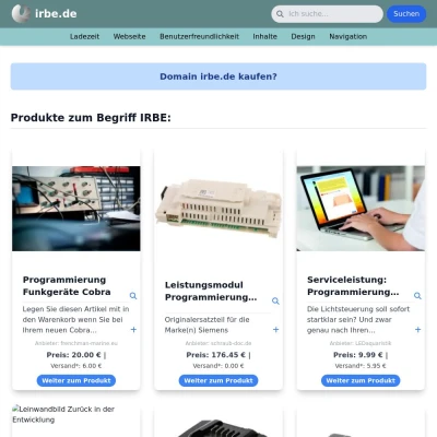 Screenshot irbe.de