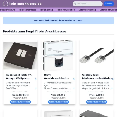 Screenshot isdn-anschluesse.de