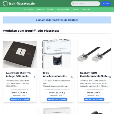 Screenshot isdn-flatrates.de