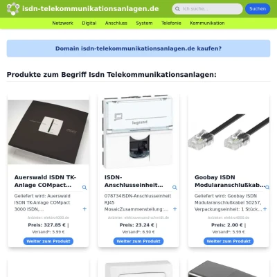 Screenshot isdn-telekommunikationsanlagen.de
