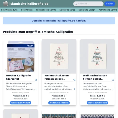 Screenshot islamische-kalligrafie.de