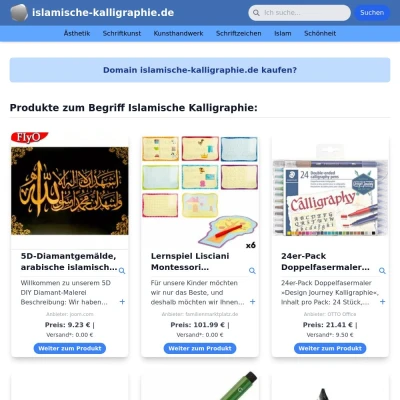 Screenshot islamische-kalligraphie.de