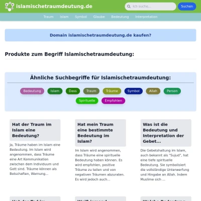 Screenshot islamischetraumdeutung.de