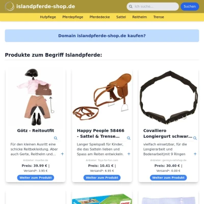 Screenshot islandpferde-shop.de