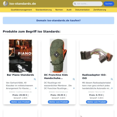 Screenshot iso-standards.de