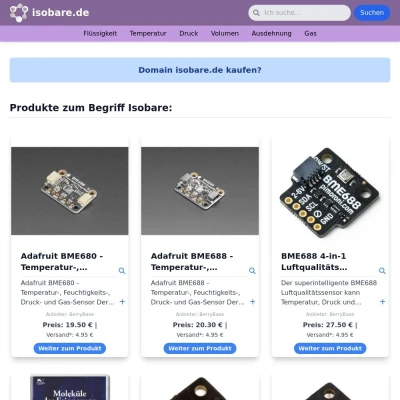 Screenshot isobare.de