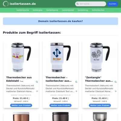 Screenshot isoliertassen.de