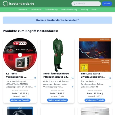 Screenshot isostandards.de