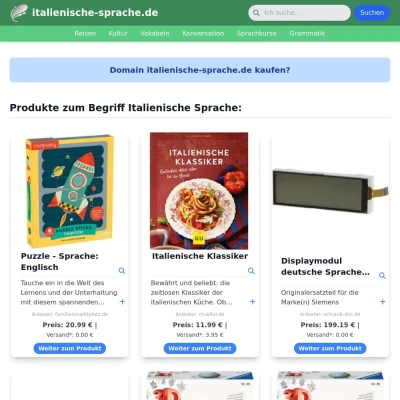Screenshot italienische-sprache.de