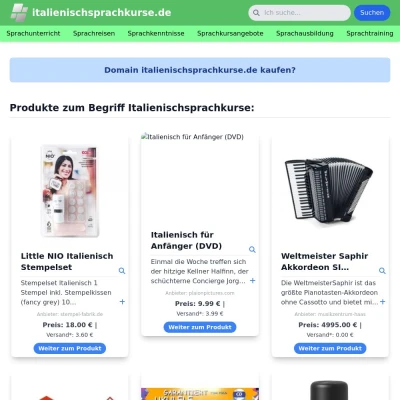 Screenshot italienischsprachkurse.de