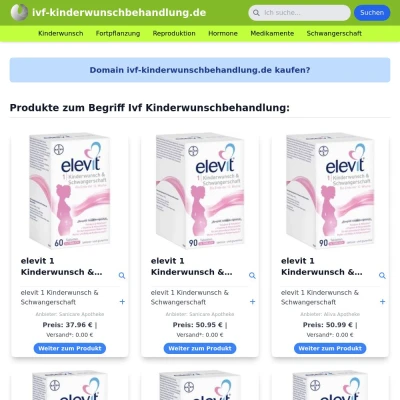 Screenshot ivf-kinderwunschbehandlung.de