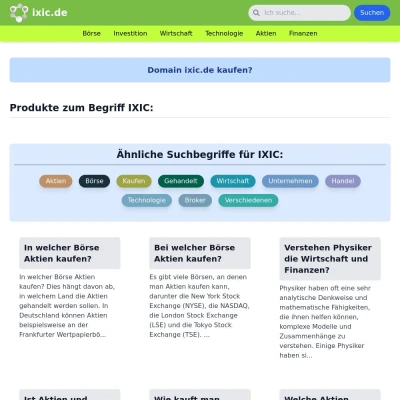 Screenshot ixic.de