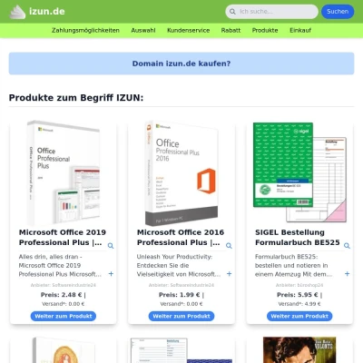 Screenshot izun.de