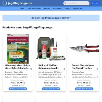 Screenshot jagdflugzeuge.de