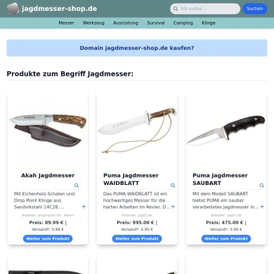 Screenshot jagdmesser-shop.de