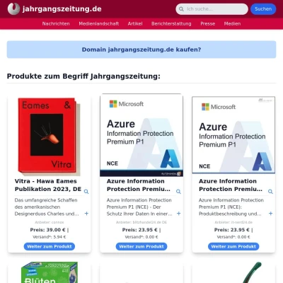 Screenshot jahrgangszeitung.de