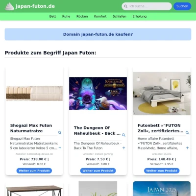 Screenshot japan-futon.de