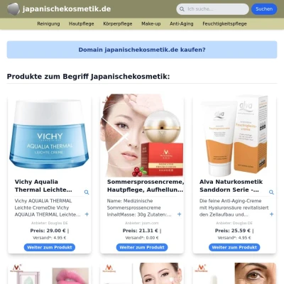 Screenshot japanischekosmetik.de