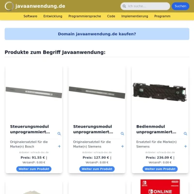 Screenshot javaanwendung.de