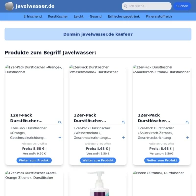 Screenshot javelwasser.de