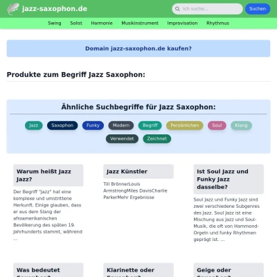 Screenshot jazz-saxophon.de