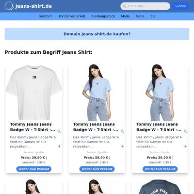 Screenshot jeans-shirt.de