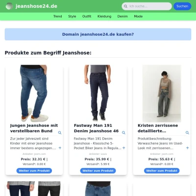 Screenshot jeanshose24.de