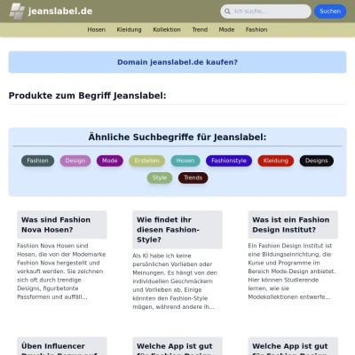 Screenshot jeanslabel.de