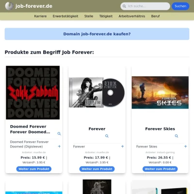 Screenshot job-forever.de