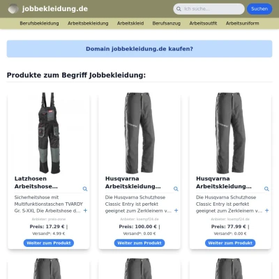 Screenshot jobbekleidung.de