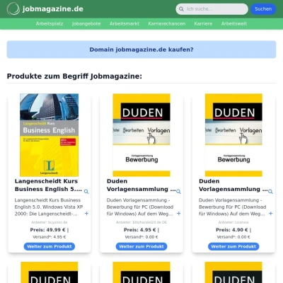 Screenshot jobmagazine.de