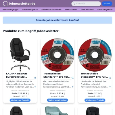 Screenshot jobnewsletter.de