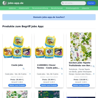 Screenshot jobs-app.de