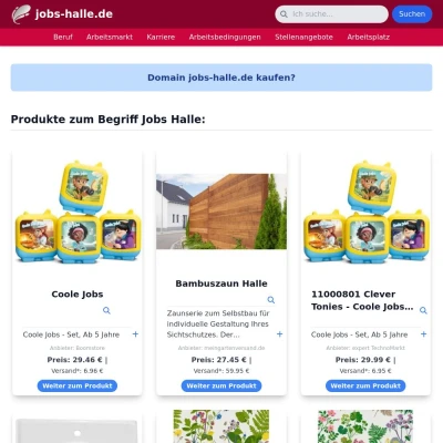 Screenshot jobs-halle.de