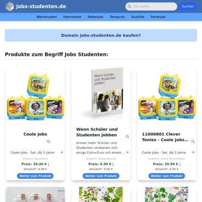 Screenshot jobs-studenten.de