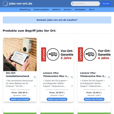 Screenshot jobs-vor-ort.de