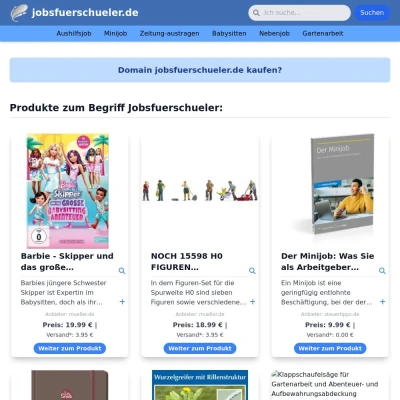 Screenshot jobsfuerschueler.de