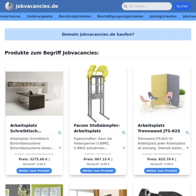 Screenshot jobvacancies.de