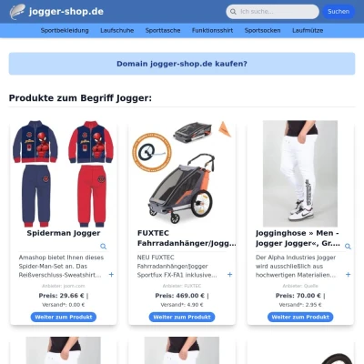 Screenshot jogger-shop.de