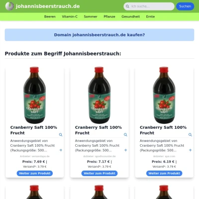 Screenshot johannisbeerstrauch.de