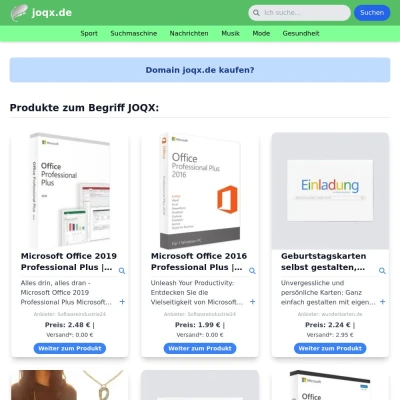 Screenshot joqx.de