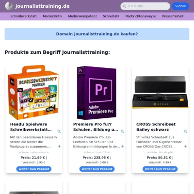 Screenshot journalisttraining.de