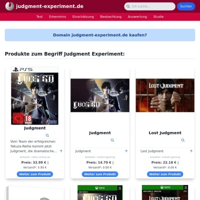 Screenshot judgment-experiment.de