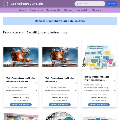 Screenshot jugendbetreuung.de