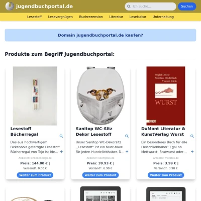 Screenshot jugendbuchportal.de