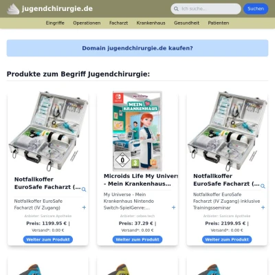 Screenshot jugendchirurgie.de