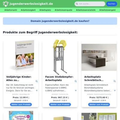 Screenshot jugenderwerbslosigkeit.de