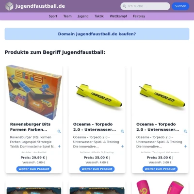 Screenshot jugendfaustball.de