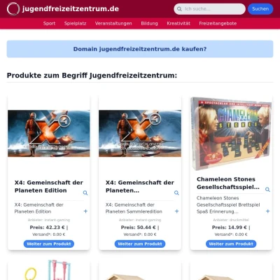 Screenshot jugendfreizeitzentrum.de